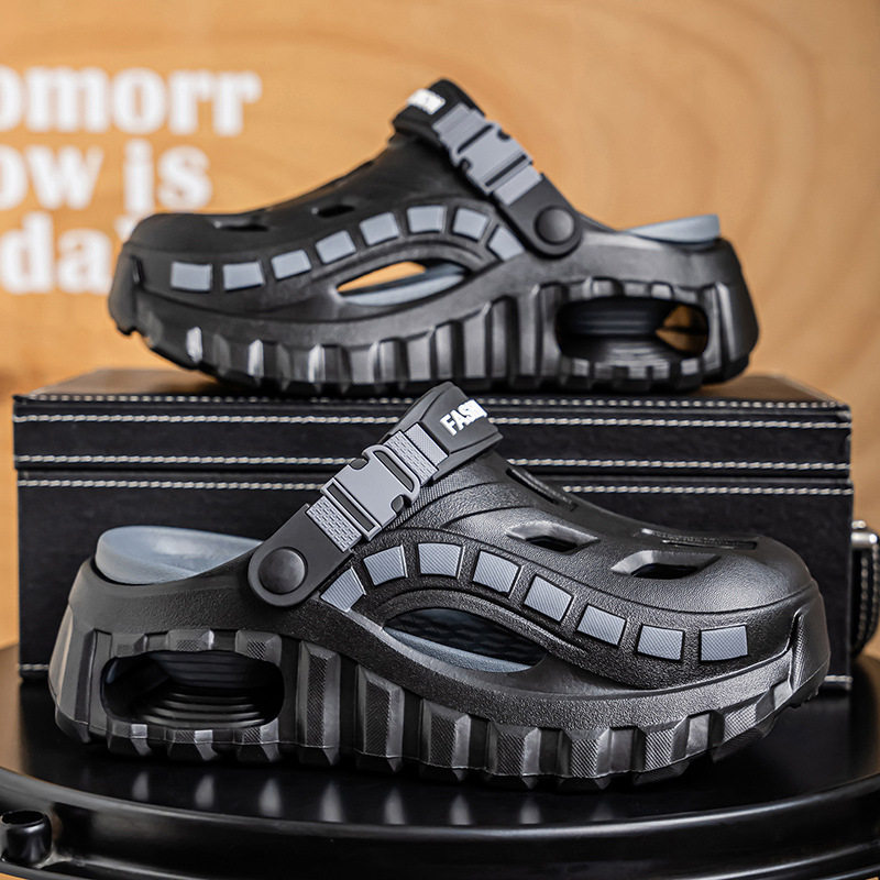 厚底增高洞洞鞋男士夏季外穿防滑时尚潮流包头拖鞋男户外沙滩凉鞋,流行男鞋,洞洞鞋,淘宝优惠券,粉丝福利购,淘宝优惠卷