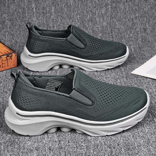 秋季新款大码男鞋一脚蹬老人鞋中老年健步鞋运动休