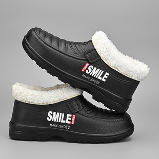 冬季新款男士棉鞋加绒加厚保暖全包短靴室内外穿踩屎感防滑雪地靴