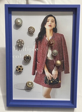辅料纽扣皮标手缝扣四合扣商标展示框样品册磁吸磁铁展示框样品盒
