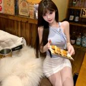 无袖 上衣女2025夏季 新款 纯欲风绑带背心修身 性感别致绝美打底小衫