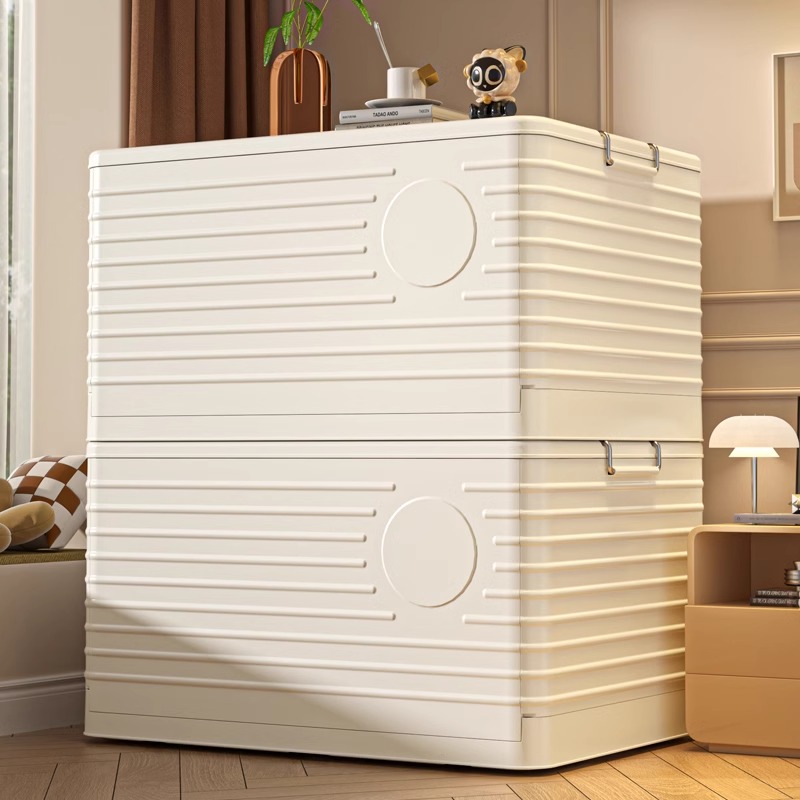 Storage box transparent fold Extra large Finishing box Belt pulley storage box clothes quilt household thickening Storage box