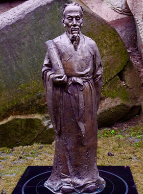 玻璃钢铸铜人物祖冲之雕像