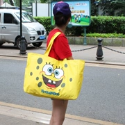 Công suất lớn hoạt hình dễ thương SpongeBob vai đơn di động gấp túi du lịch ngắn túi hành lý túi du lịch - Túi du lịch