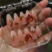 全华子婚甲API蝴蝶钻 Ash美甲纯手工定制孕妇穿戴甲腮红渐变成品