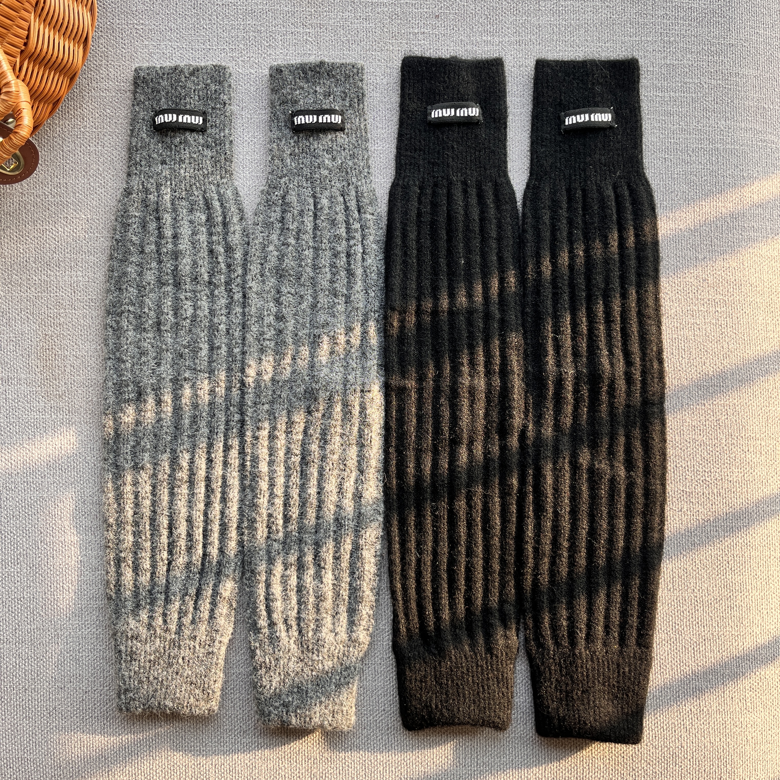 2025新款网红同款针织秋冬保暖堆堆袜小腿套灰色黑色潮搭显瘦腿套