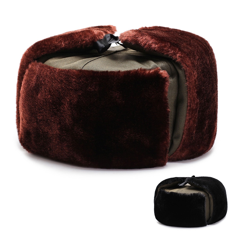 冬季加厚雷锋帽中青年护耳保暖帽防寒骑车东北棉帽子红军保安帽男