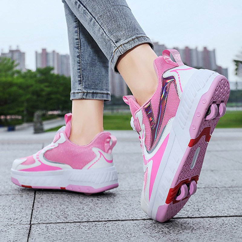 儿童四轮变形暴走鞋女童滑轮鞋男童双轮带轮子男女代步鞋溜冰鞋