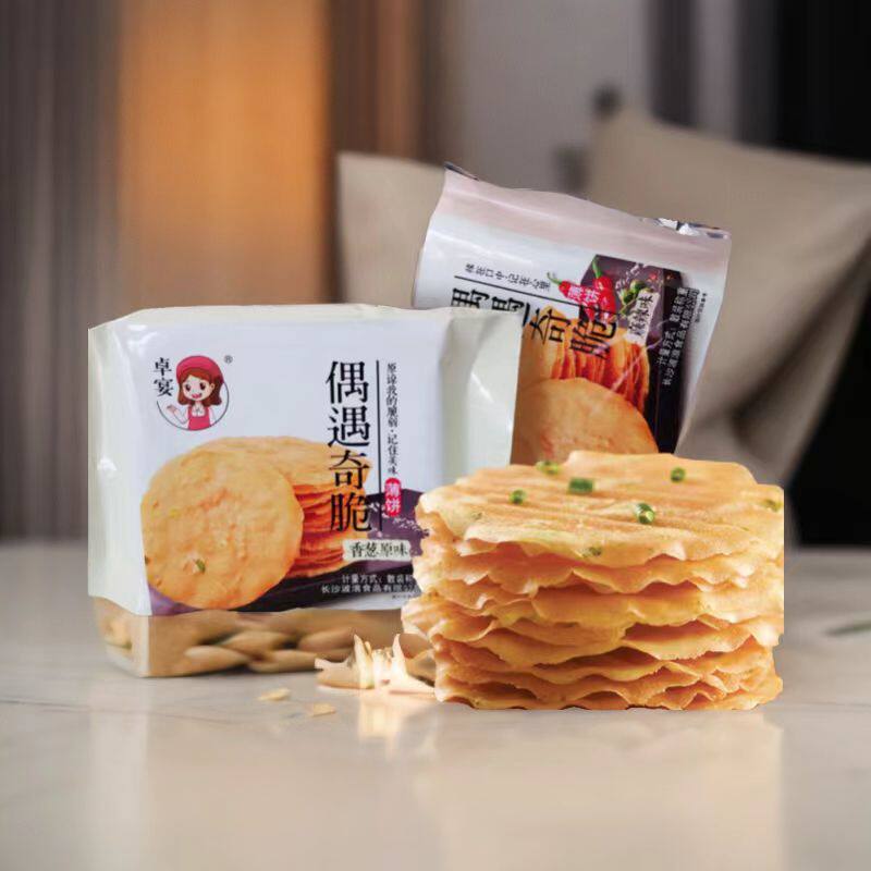 卓宴偶遇奇脆老长沙香煎薄脆饼干网红零食品煎饼果子波浪佳脆太奇