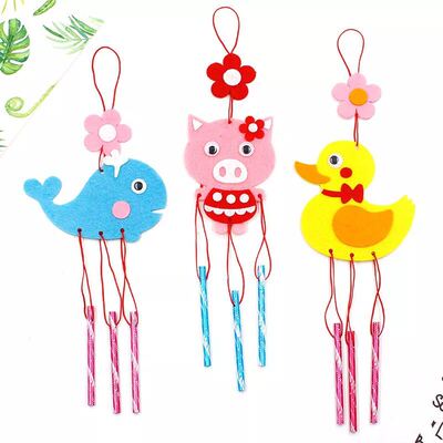 幼儿园不织布粘贴材料包圣诞风铃儿童DIY手工制作圣诞节立体贴画