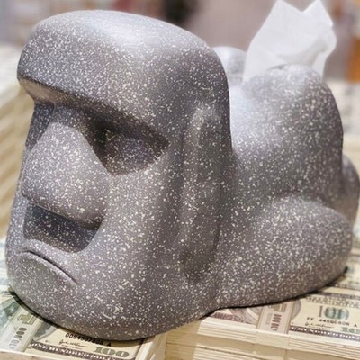 摩艾石像人复古光屁屁屁股moai纸巾盒面纸抽树脂屁股小夜灯摆件