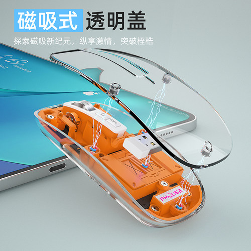 虎猫无线蓝牙磁吸透明鼠标超薄