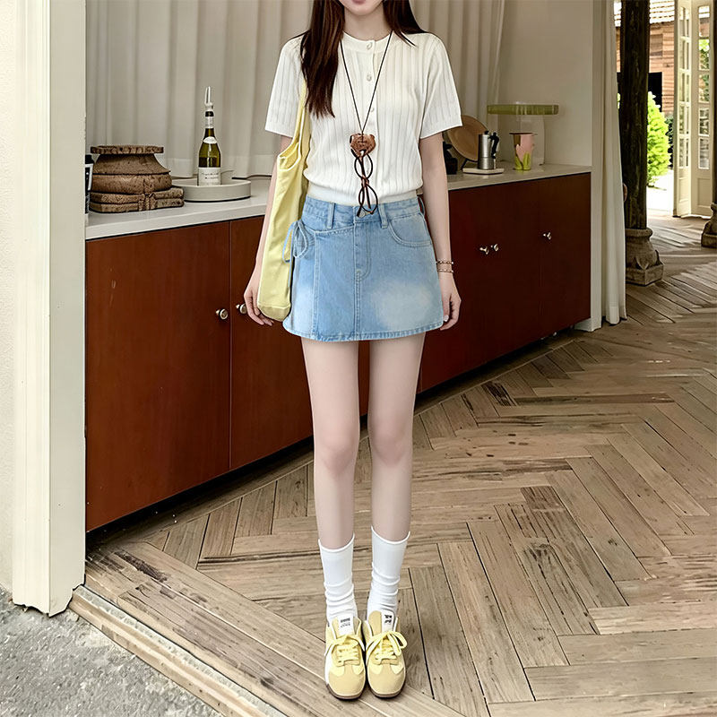 小个子牛仔短裙裤女夏季2026年新款高腰显瘦韩系chic辣妹a字热裤