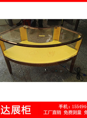 异形不锈钢珠宝首饰展示柜超白玻璃圆弧饰品展览柜产品陈列柜定制