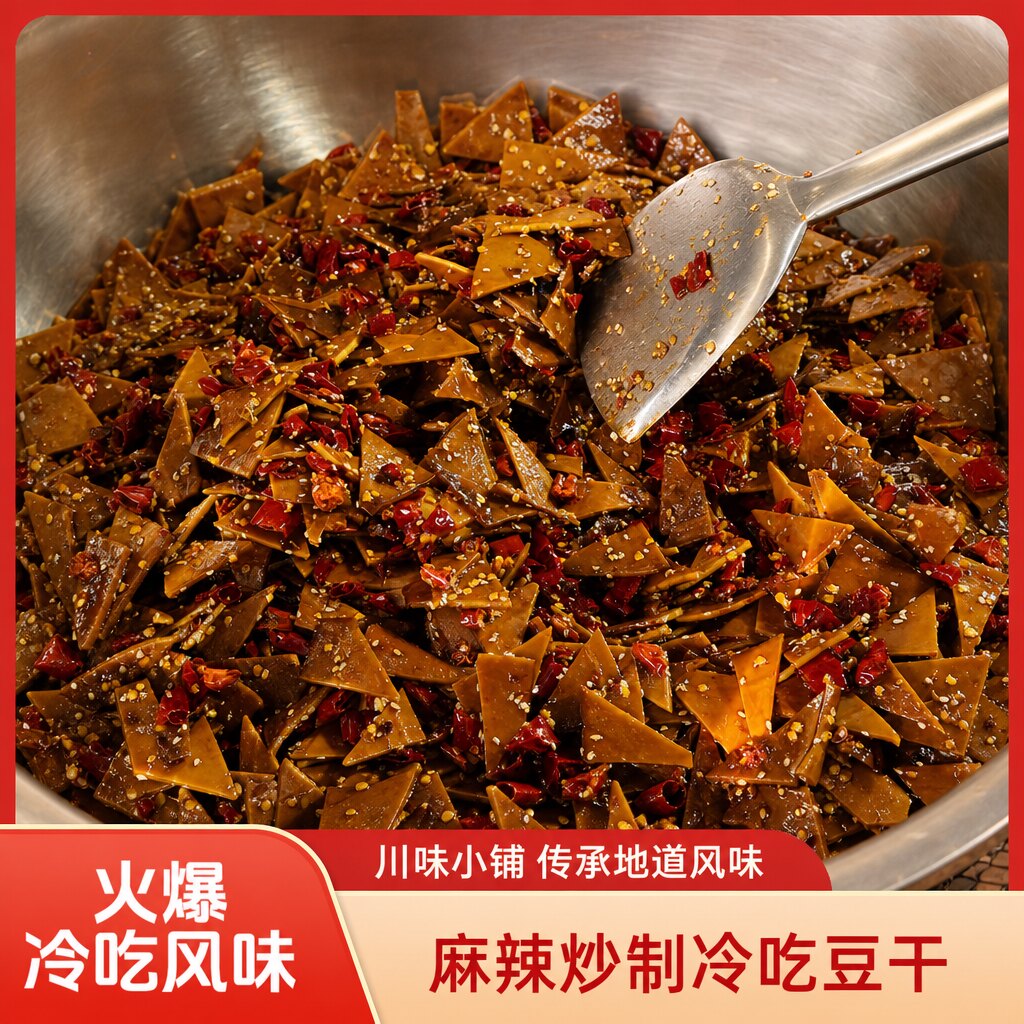 四川冷水麻辣干三角干新化麻辣豆干休闲办公零食特产冷吃麻辣辣条