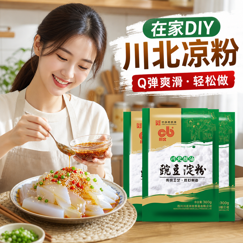 四川南充正宗川北凉粉纯豌豆粉贵州白淀粉专用粉伤心凉皮锅盔原料