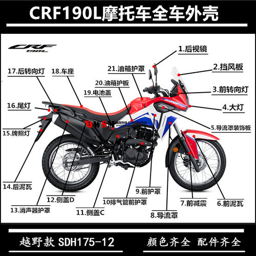 适用新大洲本田crf190l导流罩