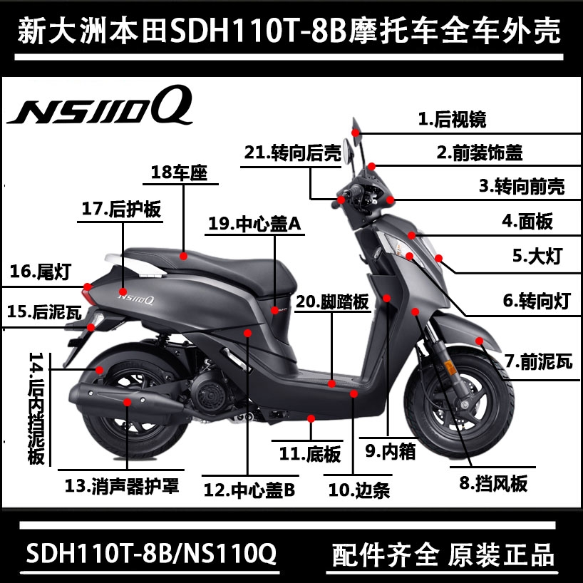 新大洲本田NS110Q全车外壳塑料件