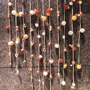 幼儿园墙面装饰门帘吊饰藤球瓣子花边挂饰环隔断diy教室走廊森系