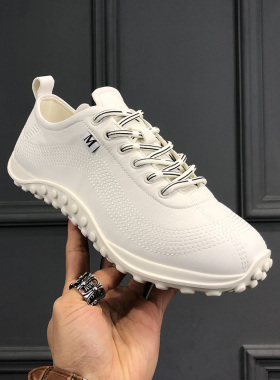 2026春季透气运动鞋男户外休闲鞋防滑厚底小白鞋通勤穿搭男鞋