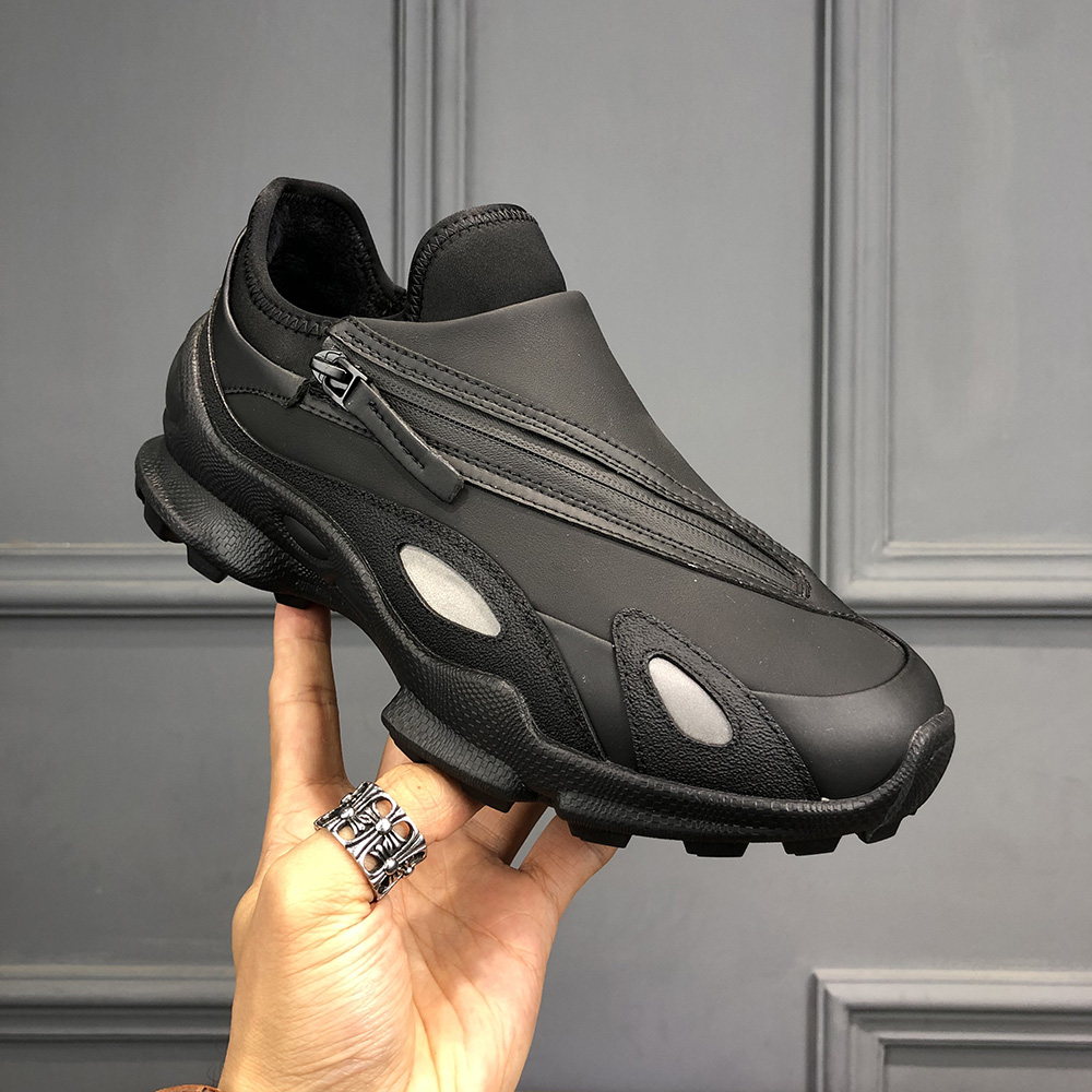 加绒新款厚底一脚蹬冬季真皮