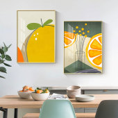 餐厅装 高级轻奢背景墙防水北欧饭厅挂画 饰画现代简约水果壁画新款