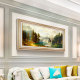 壁画油画正品 饰画横幅美式 背景墙挂画 客厅装 聚宝盆大幅山水画欧式