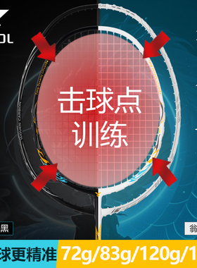 YOOL翁金锤全碳素加重甜区拍羽毛球拍控球不打框训练小拍面迷你拍