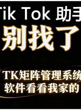 TK矩阵运营系统海外TikTok短视频一键发布ins社媒FB管理工具助手