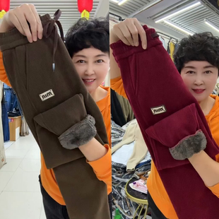 羊羔毛绒裤子女冬季新款高腰百搭加厚卫裤保暖显瘦百搭休闲萝卜裤
