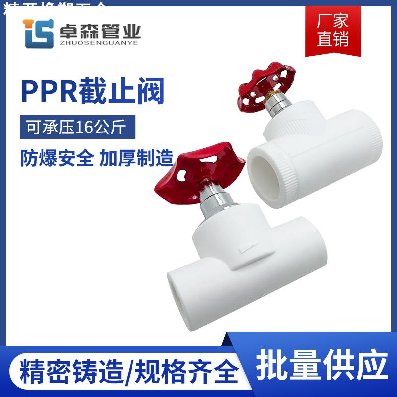 直销PPR升降式截止阀精品卡簧式63PPR截止阀PE全新料管件20