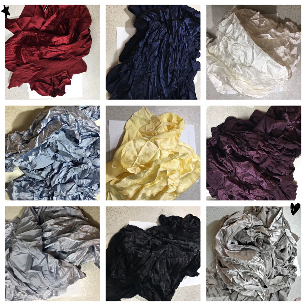 素绉缎零料百分百桑蚕丝真丝丝绸服装面料床品睡衣裤子布料