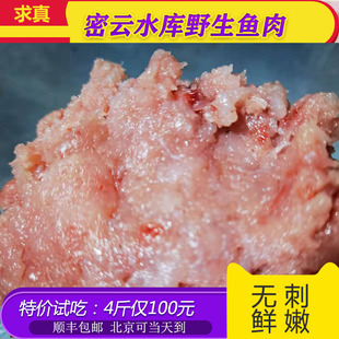 鱼肉馅 北京密云天然鱼鱼蓉鱼泥 无刺鱼丸专用 4斤100包邮