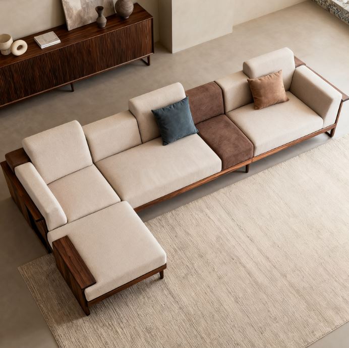 新中式宋式美学白蜡木沙发黑胡桃木实木家具家用客厅高端定制