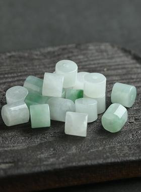 天然货翡翠小桶珠玉石珠子散珠单颗手工材料手链项链饰品配件摆件