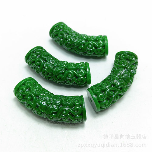 仿干青翡弯管散件散珠diy