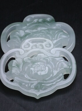 38x44mm天山翠牡丹花吊坠DIY古风压襟璎珞毛衣链配饰