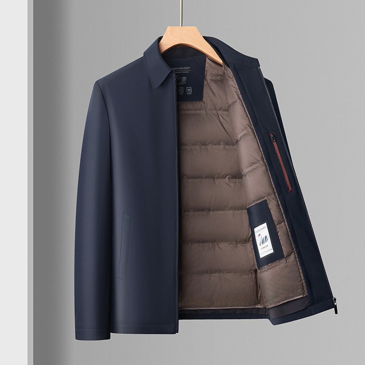 男士羽绒服轻薄保暖夹克内胆鹅绒秋冬行政款外套中年爸爸装