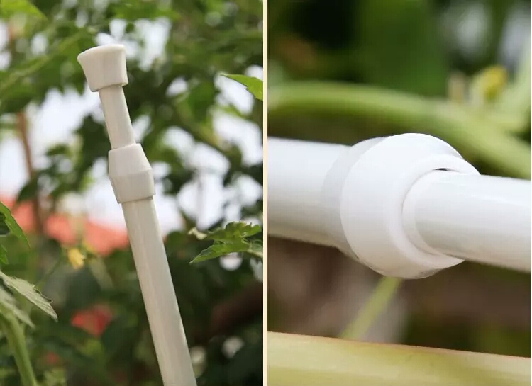 免打孔伸缩杆 窗帘撑杆 柜子帘撑杆 衣柜杆 门帘杆 白色轻巧小杆