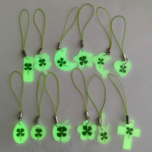 夜光手机链四叶草吊坠定制刻字