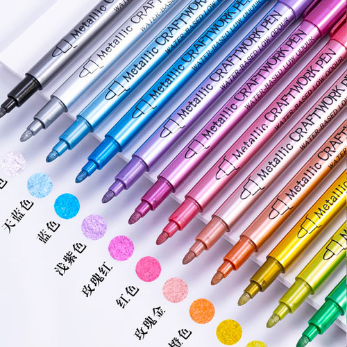 金属色金银笔油漆工艺笔签名到笔