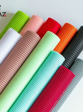 方格网纱鲜花包装纸网格镂空网状红色纱网花束网格纱花艺资材