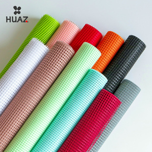 方格网纱鲜花包装纸网格镂空网状红色纱网花束网格纱花艺资材