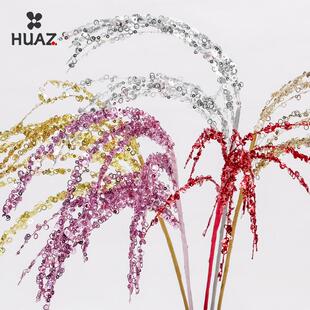 火树银花闪粉插枝亮片diy配件红色圣诞树花束材料装饰品配件