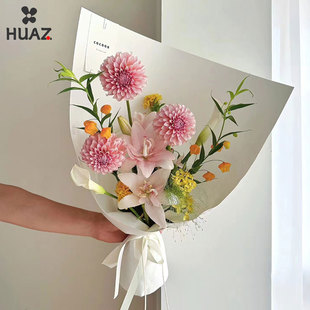 硬卡加厚牛皮纸造型硬挺白牛皮纸纯色鲜花包装纸纸花束包装材料