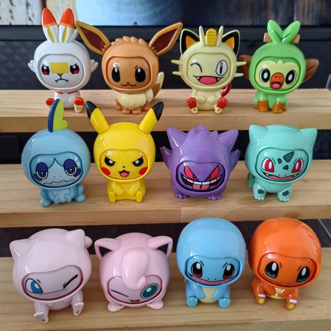 精灵宝可梦变脸每个四种表情神奇宝贝皮卡丘换脸手办摆件玩具散货