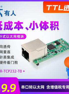 [有人]串口转以太网网口模块TTL转RJ45 uart双向透传TCP232-T0