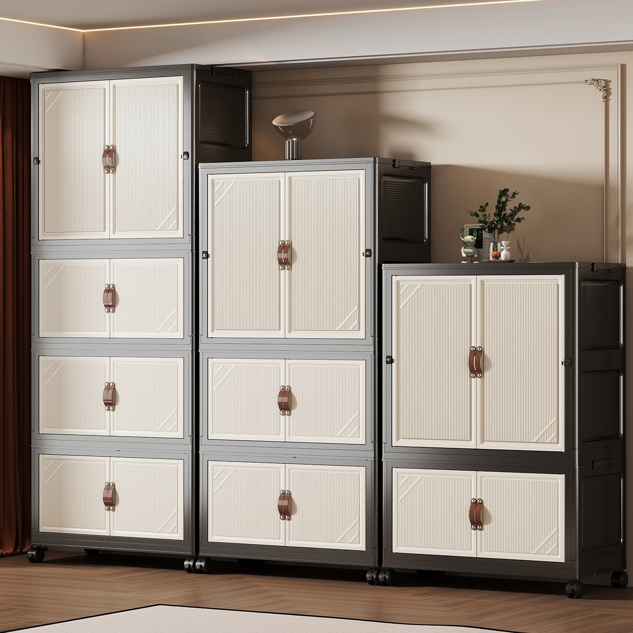 家用收纳柜儿童衣橱客厅免安装多层储物柜简约折叠式可移动折叠箱,收纳整理,鞋柜,淘宝优惠券,粉丝福利购,淘宝优惠卷