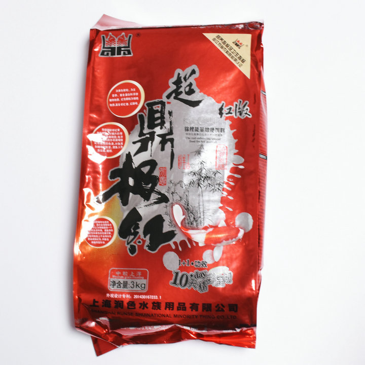 新品润色鼎极红鱼粮 锦鲤增艳饵料 鱼饲料3kg/袋 中粒 中大粒