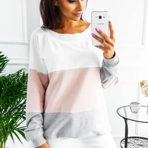 European and American Spring New Casual Color Contrast Panel